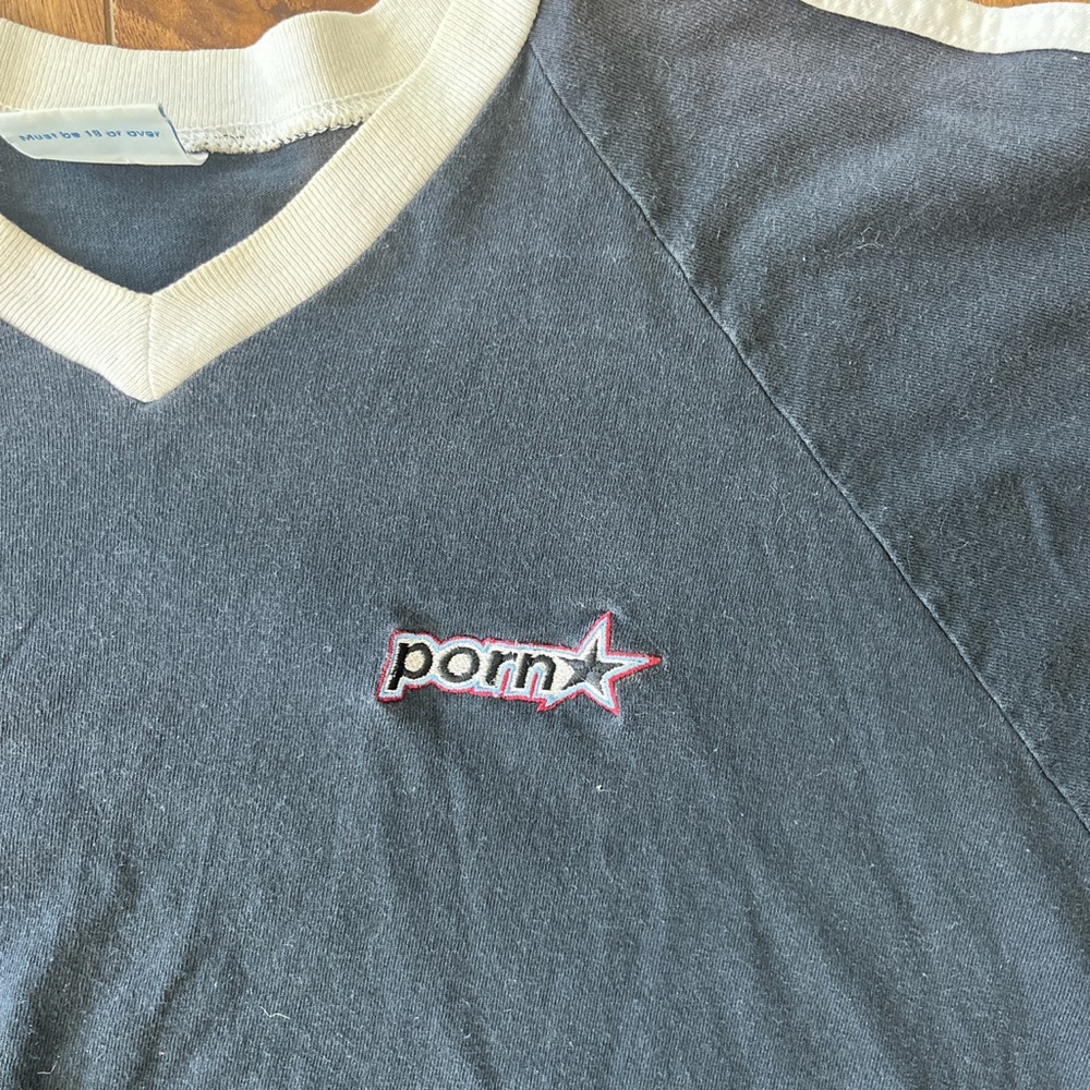RARE PORNSTAR BLACK AND WHITE LONGSLEEVE SHIRT